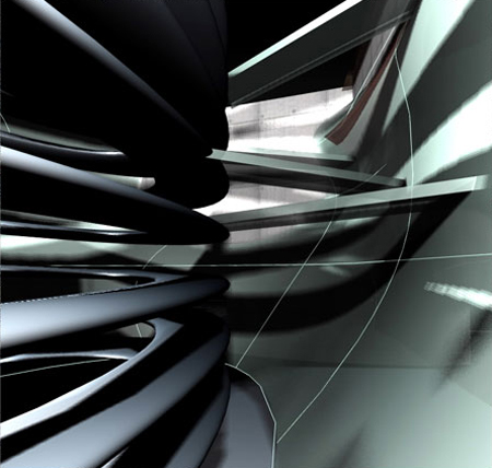 Digital  model, interior view of ramp