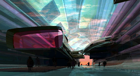 Interior view of public plaza